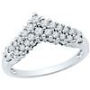 Image 1 : Diamond Chevron Band Ring 1/2 Cttw 10k White Gold