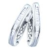 Baguette Diamond Hoop Earrings 1.00 Cttw 14kt White Gold