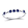 Image 1 : Round Blue Sapphire Dot Stackable Band Ring 1/5 Cttw 10kt White Gold