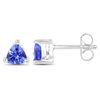 Image 2 : 0.64 ctw Tanzanite Earrings 14K White Gold - REF-16Y6N