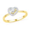 Image 1 : Diamond Heart Promise Bridal Ring 1/4 Cttw 10kt Yellow Gold