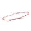 Image 1 : Diamond Bypass Bangle Bracelet 1.00 Cttw 14kt Rose Gold