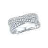 Image 1 : Diamond Crossover Band Ring 1/2 Cttw 10kt White Gold