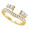 Image 1 : Diamond Ring Guard Wrap Solitaire Enhancer 1/2 Cttw 14kt Yellow Gold