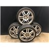 Image 1 : 4 WHEELS AND TIRES: SET OF 2 5X112 19X8 5JJ WHEELS, AND SET OF 2 19X9 5J WHEELS, ALL 4 TIRES VERY