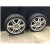 Image 2 : 4 WHEELS AND TIRES: SET OF 2 5X112 19X8 5JJ WHEELS, AND SET OF 2 19X9 5J WHEELS, ALL 4 TIRES VERY