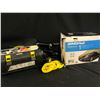 Image 1 : AUTOMOTIVE ITEMS INC. PAIR OF ZT741TIRE CHAINS, SMITTYBILT 12V AIR COMPRESSOR, AND SIMONIZ CAR
