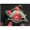 Image 2 : MILWAUKEE CORDLESS TOOLS INC. 7 1/4" CIRCULAR SAW, 1/2" HAMMER DRILL/DRIVER, JIG SAW, HOLE SAW KIT,