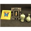 Image 1 : 2 ART PIECES AND 2 VASES, BETWEEN 6" AND 12" TALL