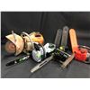 Image 1 : 4 SAWS INC. STIHL CONCRETE SAW, EGO 56 VOLT CORDLESS CHAINSAW (NO BATTERY, ON CHARGER), YARDWORKS
