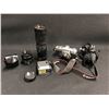 Image 1 : ASSORTED CAMERAS AND ACCESSORIES INC. CANON EOS REBEL SL1, MINOLTA SRT101, 2 LENSES, FLASH AND MORE