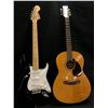 Image 1 : YAMAHA FG-75 ACOUSTIC GUITAR AND FENDER STARCASTER ELECTRIC GUITAR, NOT TESTED