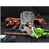 Image 1 : ASSORTED ELECTRIC TOOLS INC. BLACK & DECKER WEED WHACKER, MULTI-TOOL, DRILL, RECIPROCATING SAW,