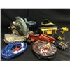 Image 1 : TOOLS INC. RONA MS-001 MITER SAW, DEWALT 20V CORDLESS DRILL WTIH BATTERY AND CHARGER, 2 SETS UP