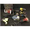 Image 1 : ASSORTED TOOLS INC. PLUNGER ROUTER KIT, SANDER, DEWALT 20V CORDLESS DRILL AND 2 BATTERIES,