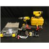 Image 1 : TOOLS INC. DEWALT CORDLESS DRILL WITH BATTERY, MILWAUKEE ANGLE GRINDER WITH BATTERY, MASTERCRAFT