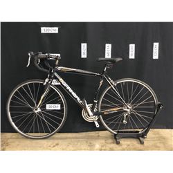BLACK AND BROWN GARNEAU AXIS 24 SPEED ROAD BIKE, MEDIUM FRAME SIZE, STANDOVER HEIGHT: 78 CM