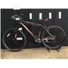 Image 1 : BLACK AND RED DIADORA NOVARA 21 SPEED FRONT SUSPENSION MOUNTAIN BIKE, LARGE FRAME SIZE, STANDOVER