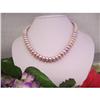 Image 1 : 9-10mm Freshwater Pink Pearl Necklace w/ Gold #838007