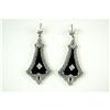 Image 1 : ANTIQUE  Style Earrings BLACK ONYX DIAMOND #838032