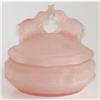 Image 1 : Kissing Elephants Pink Satin Glass Powder Jar #838068