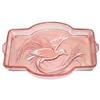 Image 1 : Empress Bird Pink Pressed Glass Vanity Tray #838093