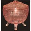Image 1 : Pink Depression Glass ROSES Ftd Powder Jar #838138