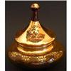 Image 1 : Amber Glass LOVERS Powder Jar w/ Gold Overlay #838204