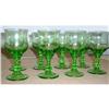 Image 1 : Elegant Green Glass Flared Goblet Set (8) #838251