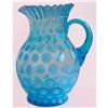 Image 1 : Fenton Blue Opalescent Coin Dot Ruffled Pitcher #838260