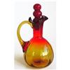 Image 1 : Amberina Prismatic Glass Cruet 2 Ball Stopper #838332