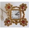 Image 1 : Guild Crest Glass Jewels Ormolu Telechron Clock #838338