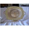 Image 1 : Large Amber Glass with gold trim platter #838925