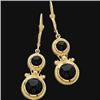 Image 1 : 14k Yellow Gold BLACK ONYX Earrings  #848490