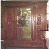 Image 1 : ANTIQUE CARVED WALNUT ARMOIRE CABINET #848580