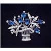 Image 1 : Trifari Signed Sterling Silver Rhinestone #849234