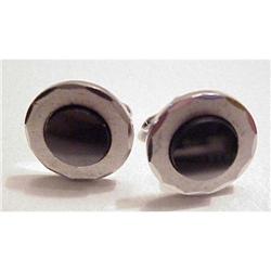 40's Deco Silver-tone Gents Cufflinks #857243