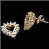 Image 1 : 14k  Gold HEART Earrings DIAMONDS #857371