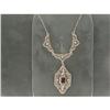 Image 1 : Antique Style Sterling Necklace GARNET Filigree #857395