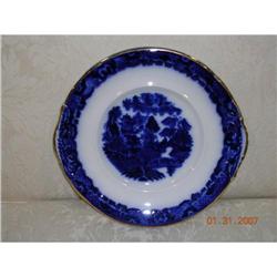 EARLY FLOW BLUE CHINESE WILLOW PLATE--MINT MINT #866351