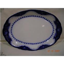 EARLY FLOW BLUE PLATTER RALEIGH--MEAKIN #866352