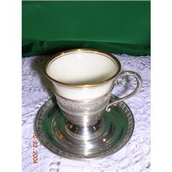 Demitasse Cups 12 Sterling with Lenox Inserts  #866363