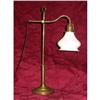 Image 1 : Brass Adjustable Student Lamp w/ Quezal Shade #866465