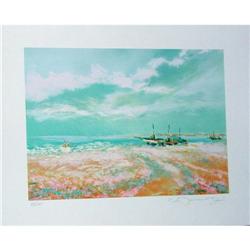 Claude Manoukian, Les Barques Signed Lithograph #866655