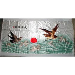 Vintage Chinese hand-silk embroidery Eagles & #871700