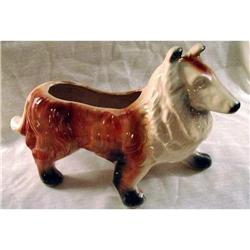 Large Vintage Collie Dog Planter or Water Dish #871709