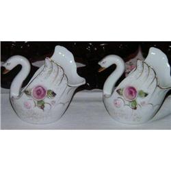 Pair Ucagco Japan Swans Candle Holders #871721