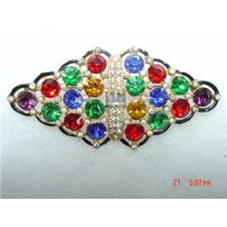 Rhinestone Enamel  Czechslovakia Sash Pin #871801