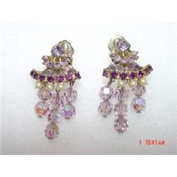 Chandelier Amethyst Crystal Rhinestone Earrings #871956