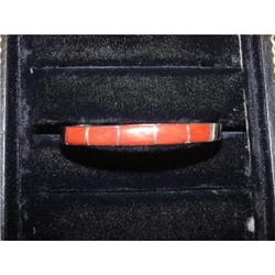 Estate Silver  Coral Cuff Bracelet #871979